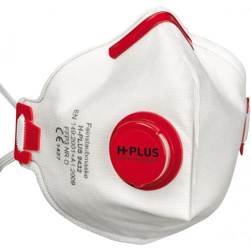 Masque contre les poussières fines H-Plus Fold FFP3, avec valve d&#039;expiration | Masques contre les poussières fines